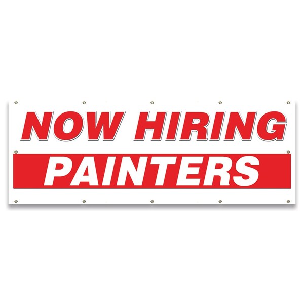 Now Hiring Painters Banner Apply Inside Accepting Application Single Sided